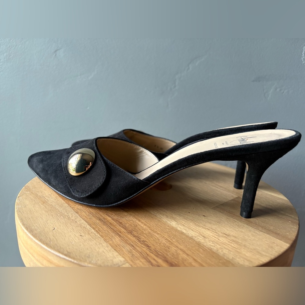 Almafi Kitten Black Heels ~ Size 9.5